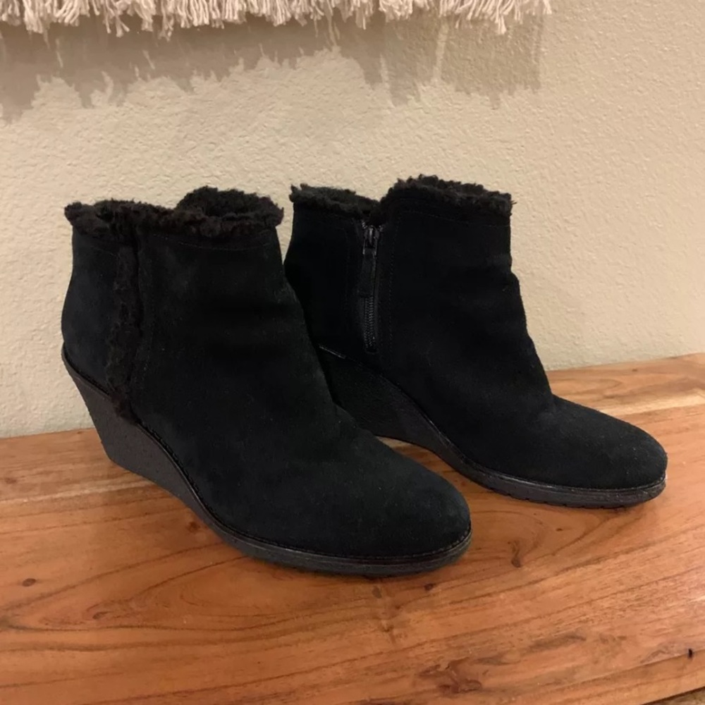 Black Cole Haan Waterproof Wedge Boots